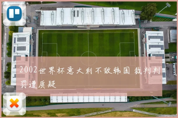 2002世界杯意大利不敌韩国 裁判判罚遭质疑